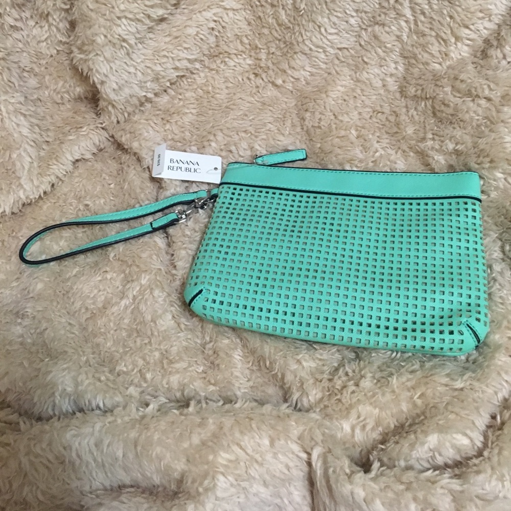Banana republic NWT mint green clutch